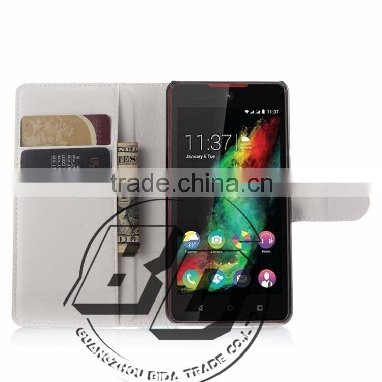 Top Selling Durable Flip Wallet Style Magnetic Flip Stand PU Leather Case For Wiko Rainbow lite luxury leather case