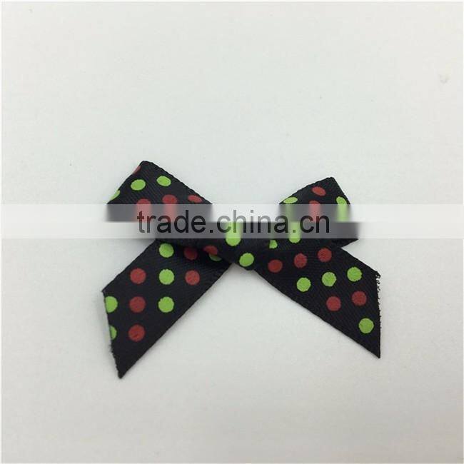 Dot Print Polyester Ribbon Bow For Clothing