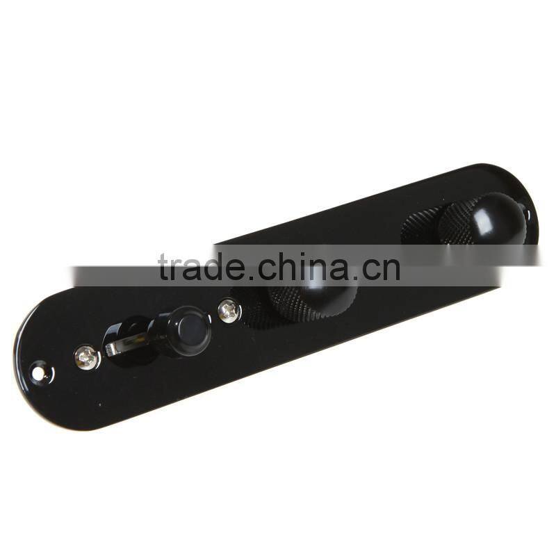 Wired Loaded Control Plate Harness Switch Knobs for Guitar Black