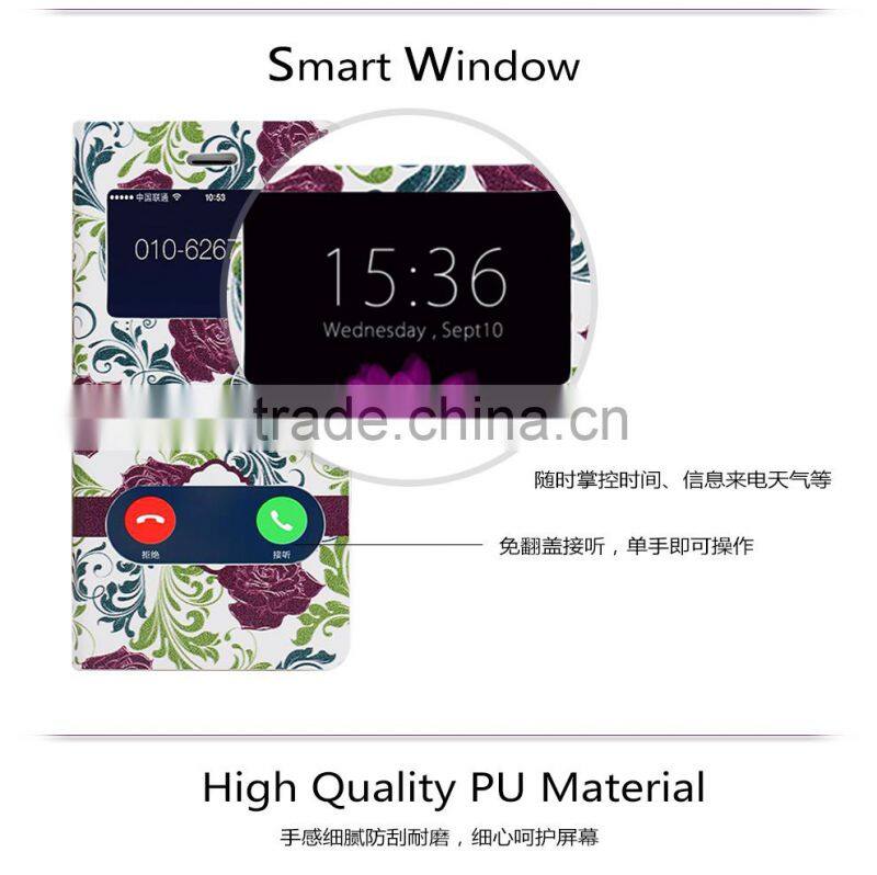 2015 high quality flower flip leather case cover for LG L20