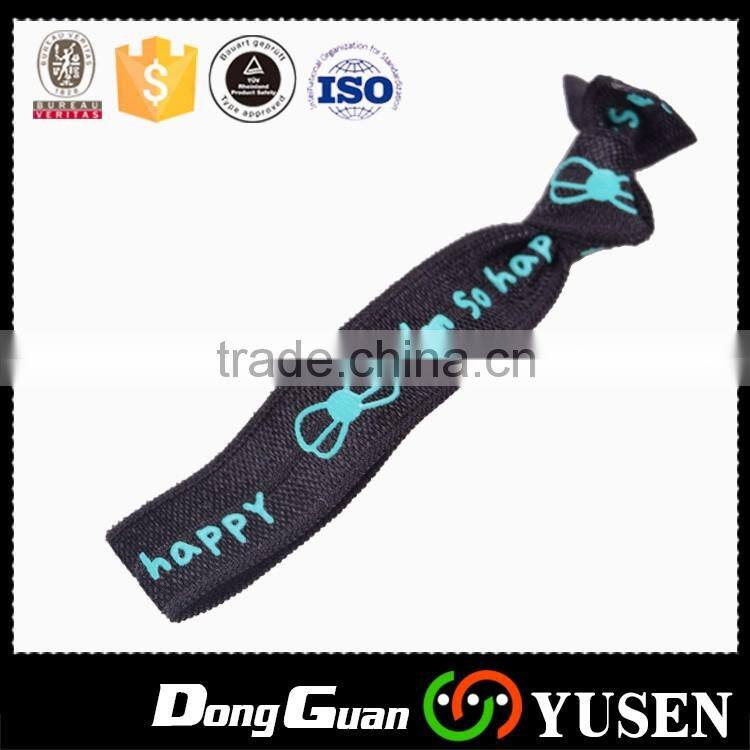 Newest design hot selling printed polyester elastic hair tie