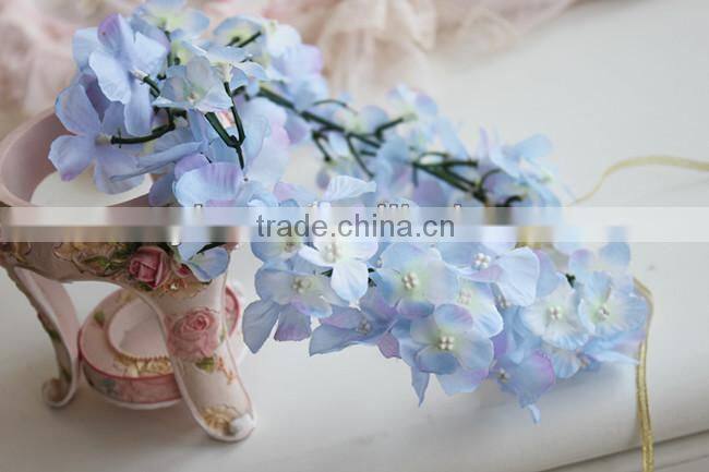 Blue Flower Head Wreath Garland For Wedding Prom Party And Christmas Decoration