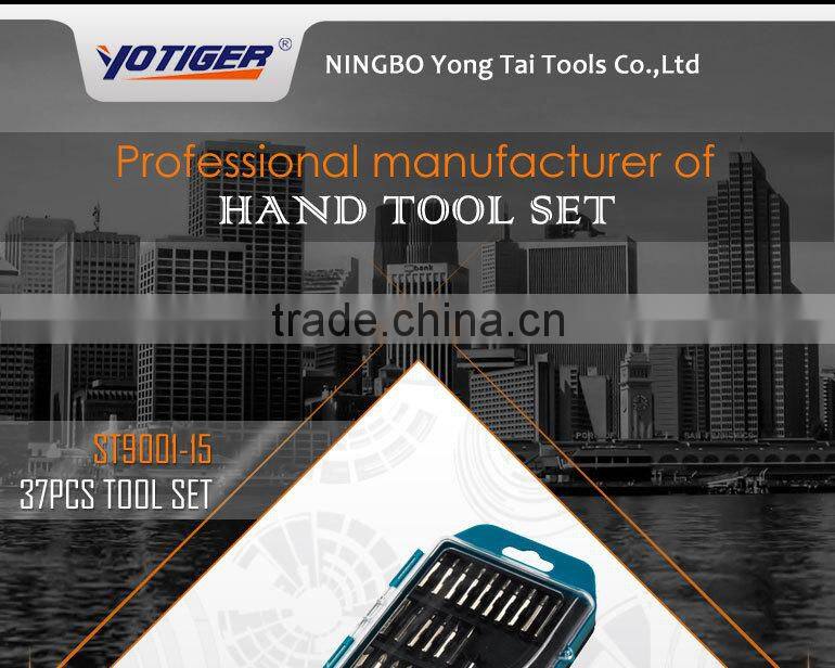 Ratchet Handle Bit Set With Transparent Plastic Box 37pcs