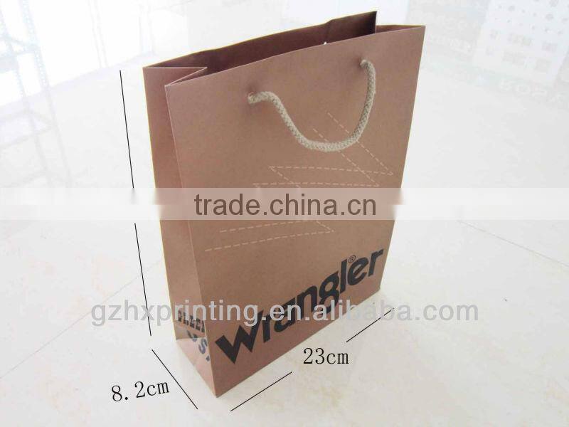 2015 Hot, Brown Kraft Paper Bag with Handle for Coffee, Tea