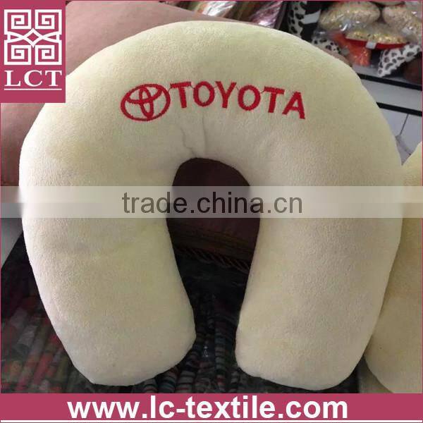 wholesale supersoft plush fabric blue color neck rest bone shaped cushion with your own brand embroidery for promotion(LCTP0184)