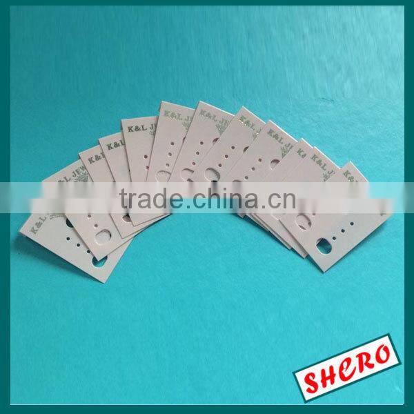 pink pvc card for earrings fackaging with back carved