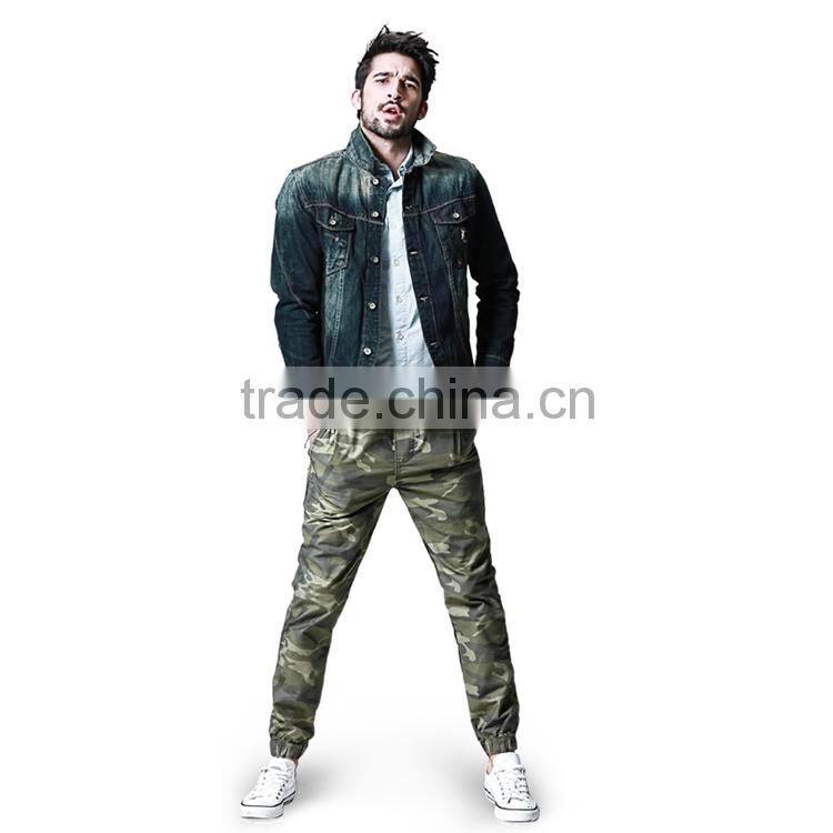 Men Wholesale Fashion Custom Cotton Drop Crotch Camo Jogger Pants