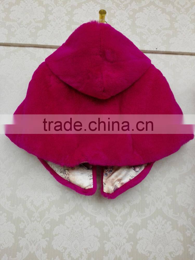 European short style winter rex rabbit fur coat for lady