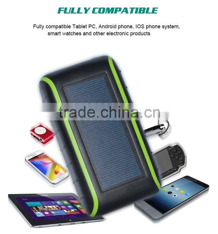 Factory patent model 1800Mah solar panel mobile charger power bank