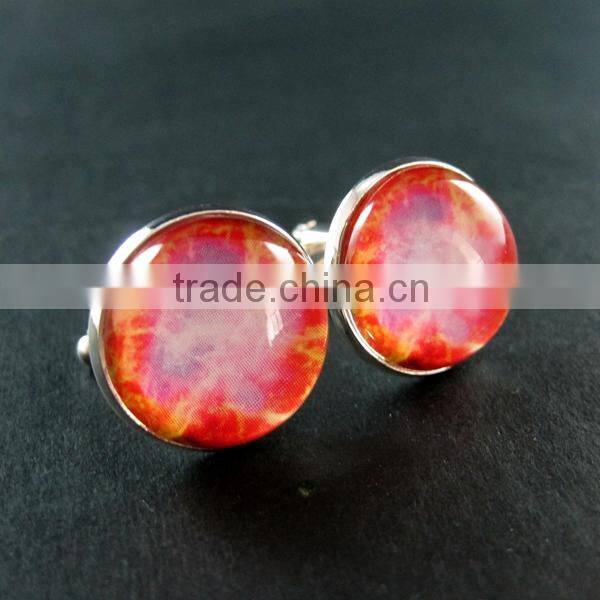 20mm silver plated pink blue galaxy universe art collage round glass cabochon fashion cufflinks wedding cuff link gift 6600061