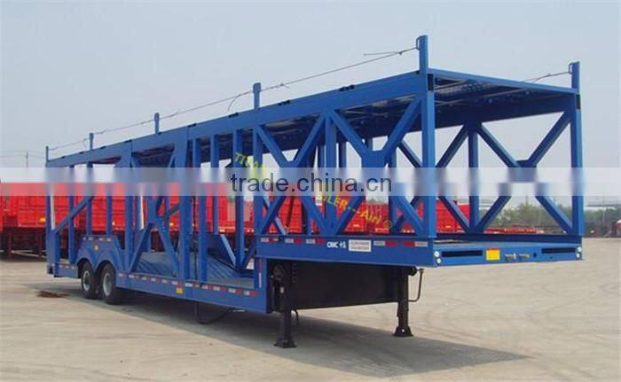 Heavy duty car hauling trailer for transporting small cars