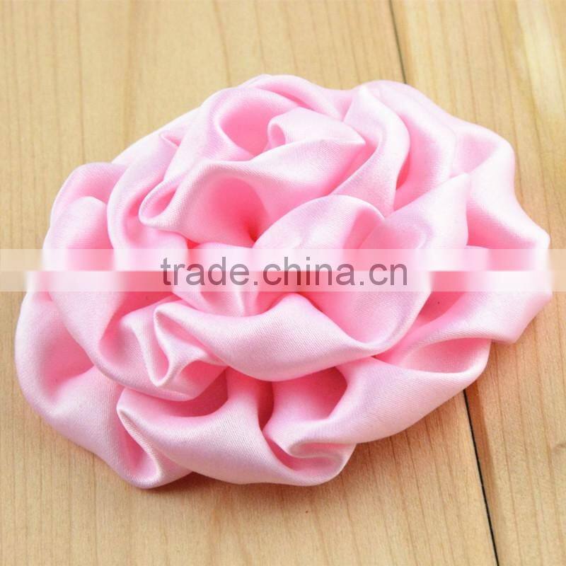 Decorative flower 7.5cm wide satin silk roses flower for clothes/hair accessories