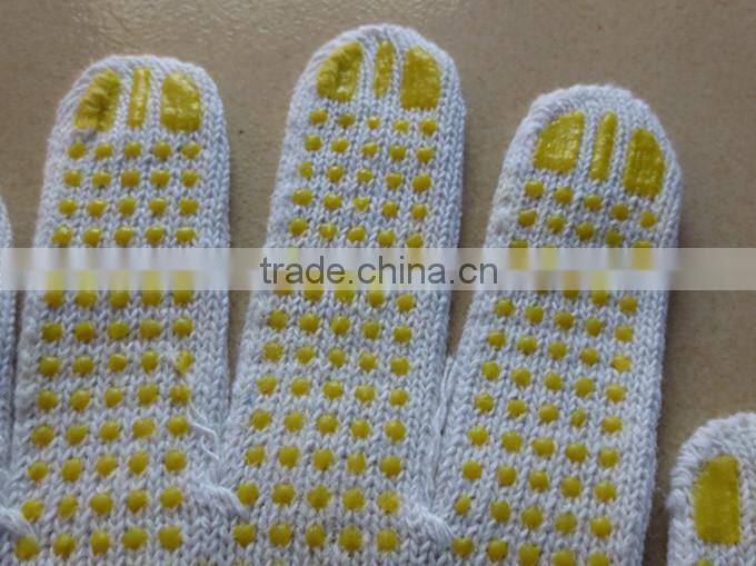 BSSAFETY 10 or 13 gauge cotton yarn knitting with pvc dotted gloves