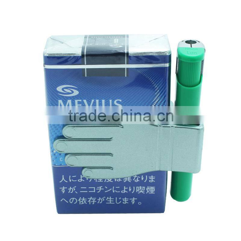 Hand shape lighter holder lighter clip for cigarette pack