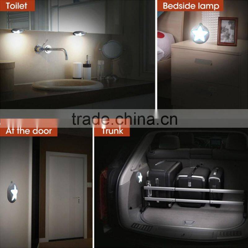NEW Led Night Light Sensor star shape lamps Motion Sensor Night Light
