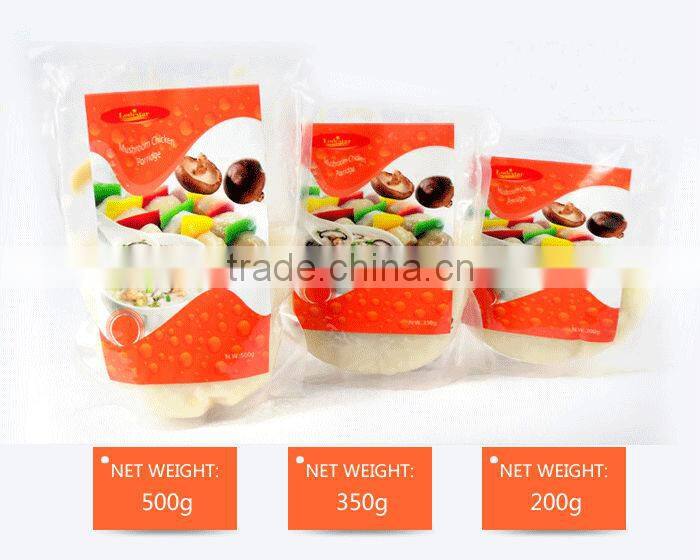 Mushroom and chicken instant porridge