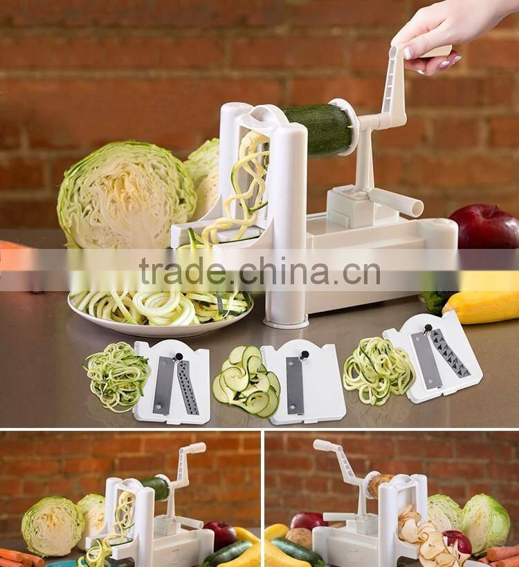 Tri-blade turning spiral slicer 3 in 1 / Tri-blade spiralizer / spiral vegetable slicer