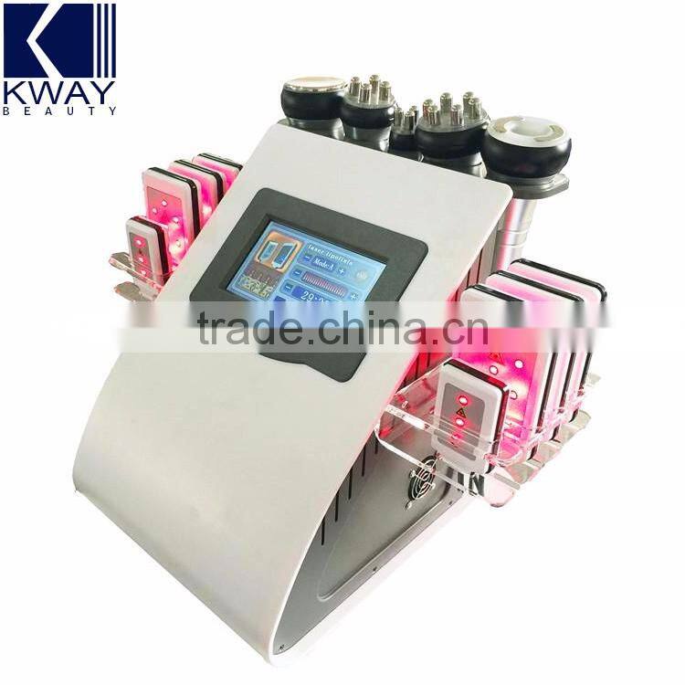 6 in 1 Function ultrasound cavitation rf slimming machine with laser pads