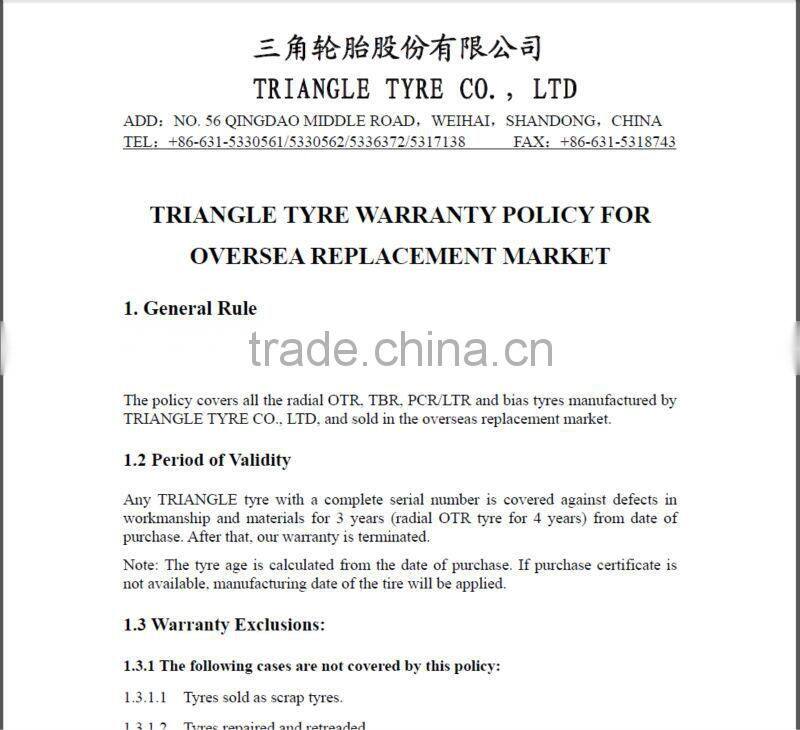 Triangle Brand Pick Up & 4x4 Tire 30*9.50R15LT Cheap Factory Price