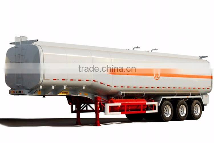 China tri-axle stainless steel fuel tank semi trailer for corrosive material transportation