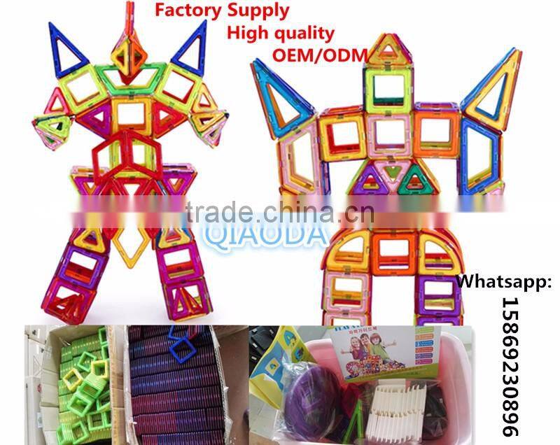 Creative Kids DIY toy educational magnetic bulding solid plastic block