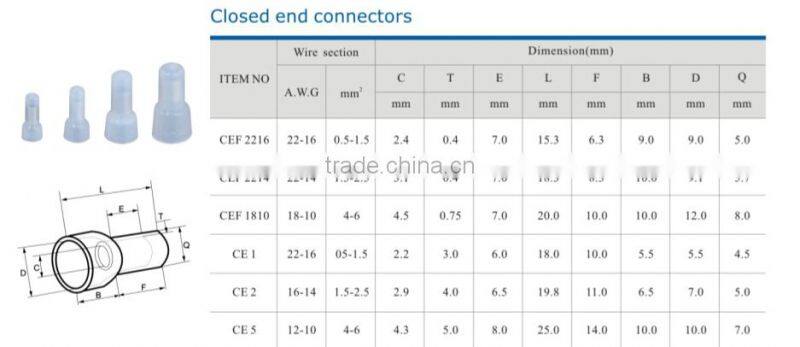 HEIGHT Closed end connector factory price with high quality