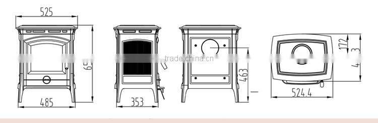 American style freestanding Enamel Fireplace/Wood fireplace with Brown colour DHF905UCE