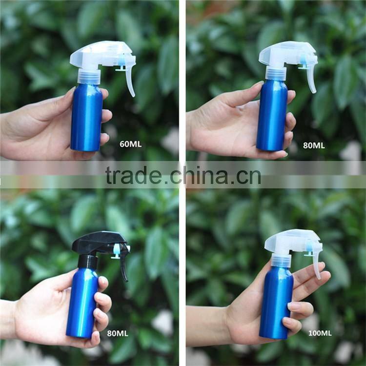 Wholesale 30ml-500ml blue aluminum cosmetic trigger spray bottle for cosmetic perfume packaging