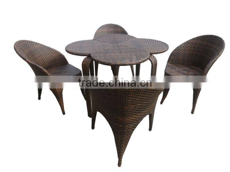 C - CF789 aluminum synthetic wicker furniture special design table and chairs