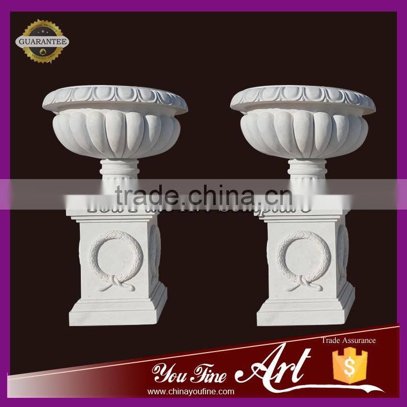 high quality handcarved marble flower pot