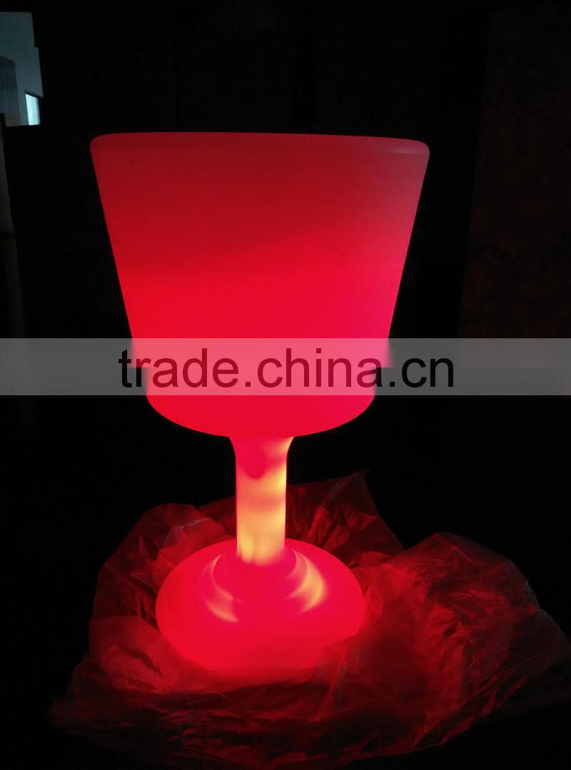 Rechargeable fashion wine cup shape Ice Bucket LED Bar Furniture / LED Light Wine Ice Buckets Indoor or Outdoor L120*W40*H40CM
