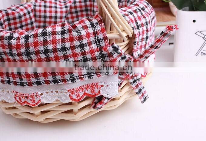 Hotsale small cheap lined willow wicker shopping basket wicker egg basket