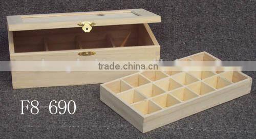 natural wooden essential oil box with 12 comparents wholesale