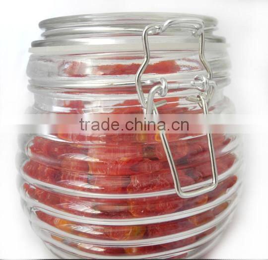 ZIBO wholesale clear cylinder glass lid glass jar with clip lid