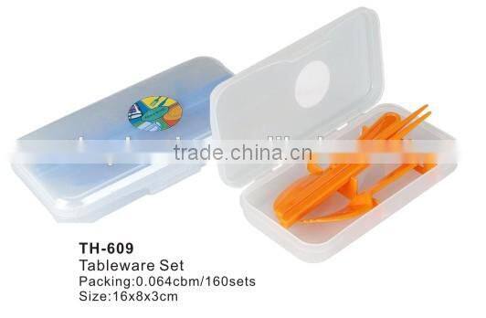 Plastic bento lunch box with Spoon and knife meal prep containers boite a vivres