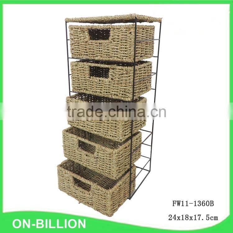 5 drawer storage unit seagrass storage drawer