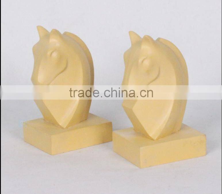 Home deco colorful animal style horse head book stand Modern concrete bookends