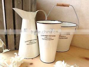 Galvanzied Metal Flower Jugs