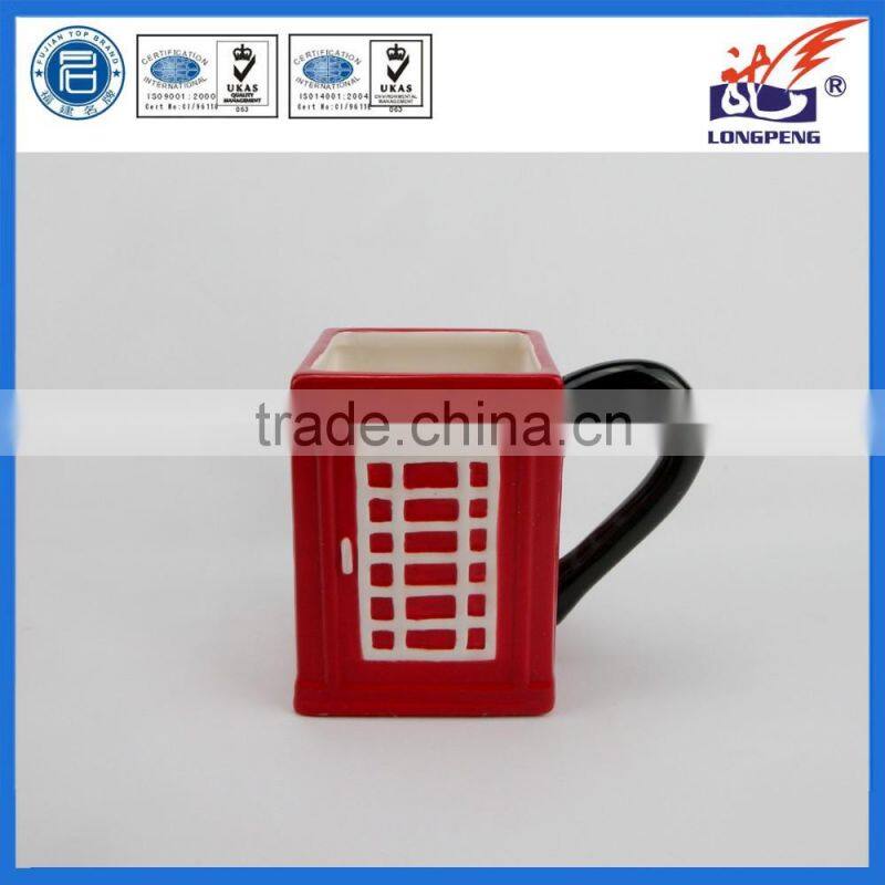 2017 Hot Sale Ceramic British Telephone Booth Mug Wholesale