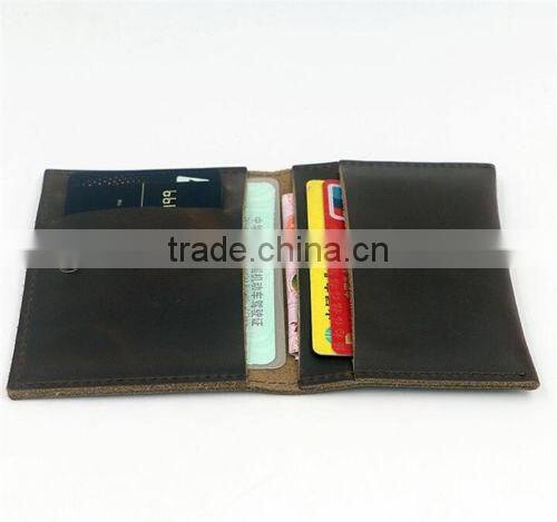 Genuine Leather Simple Handmade Men Wallet Bifold Purse Credit Card Billfold