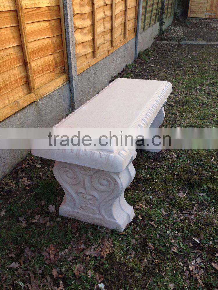 Large outdoor natural stone marble garden bench