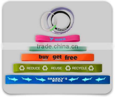 Several colors silk print logo bracelet, hot transfer print band, water transfer print logo wristband