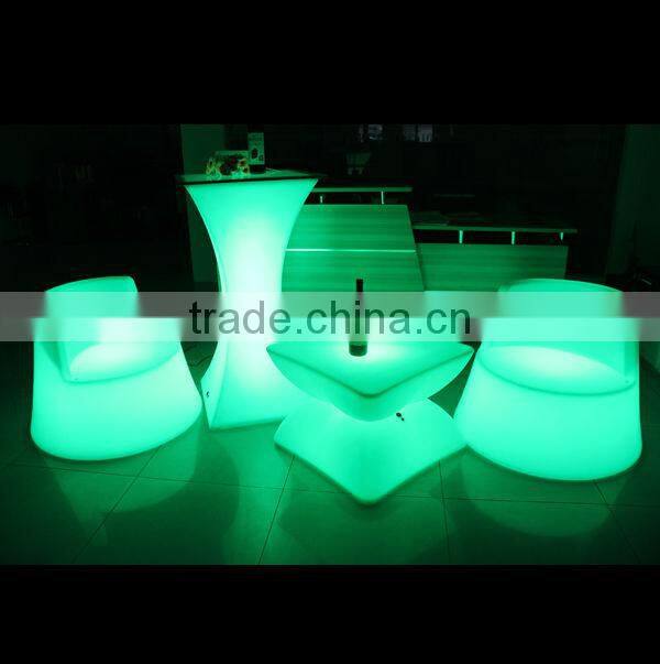 Polyethylene illuminated bar interactive led table