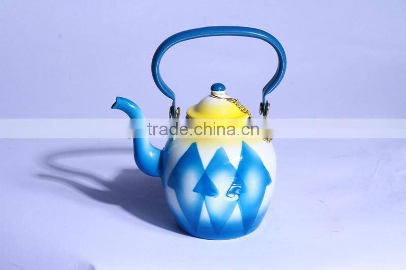 Hot sale bright 10-18cm enamel kettle tea pot in middle east arabia market UAE