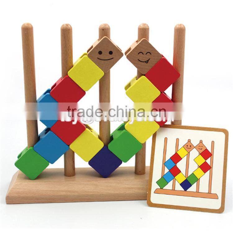 Creative intelligent stacking toys wooden baby building blocks W13D097
