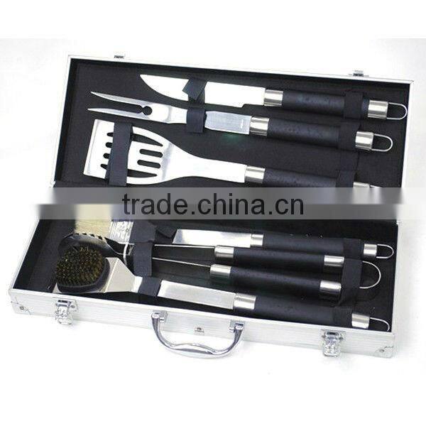 BQ-0080 / 6 pcs TPR handle stainless steel barbeque