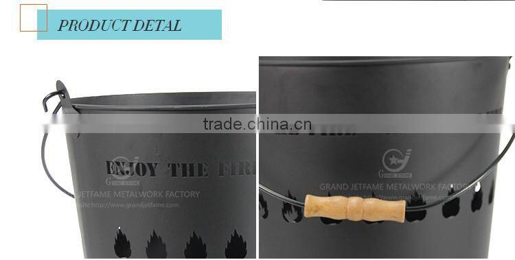 ash bucket with lid metal wooden ash bucket with handle