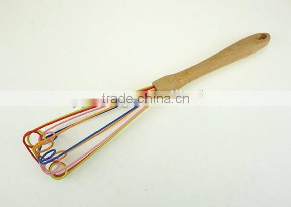 13009 Silicone Whisk with wooden handle
