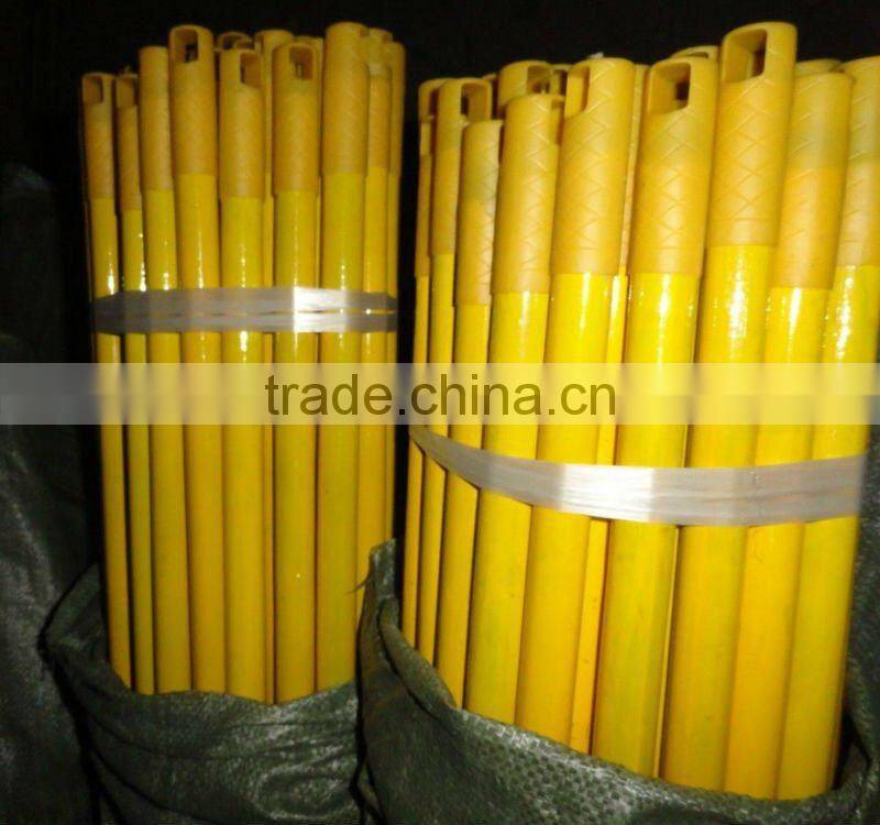PVC coated wooden floor mop stick