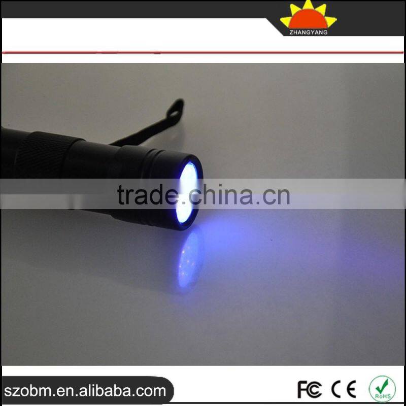 HOT sales 12 LED 395-400 nm UV Purple Light flashlight torch